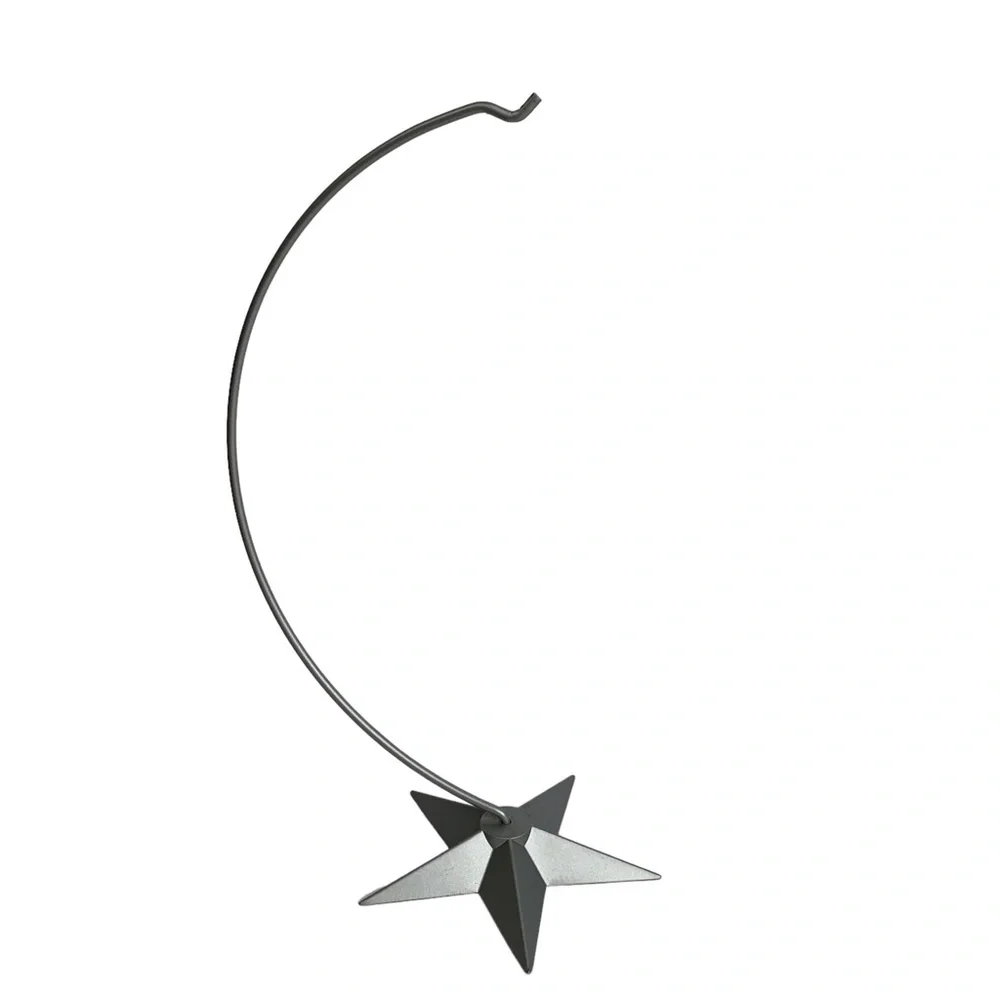 Department 56 Silver Star Ornament Hanger w/ Weighted Base & Height is 8 inches